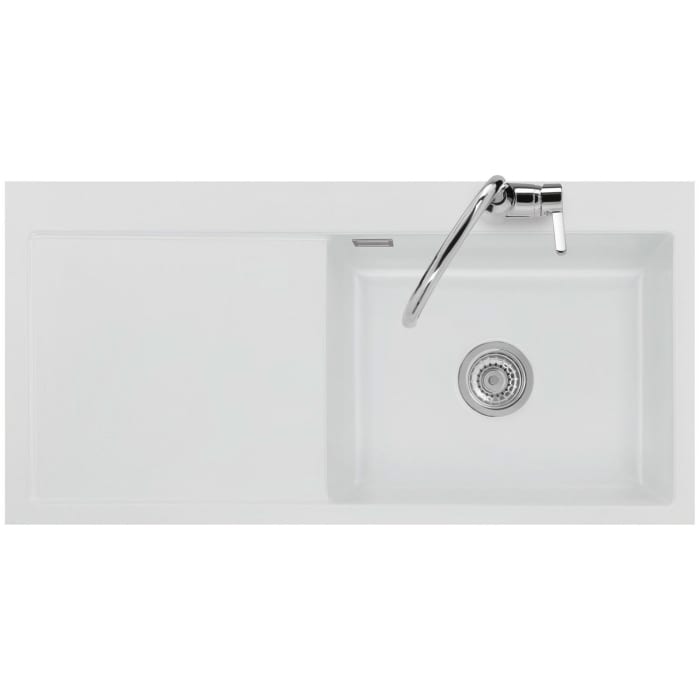 Systemceram Keradomo Mera 100 SL/ F Spüle rechts für flächenbündigen Einbau mit Handbetätigung, inkl. Armaturbohrung