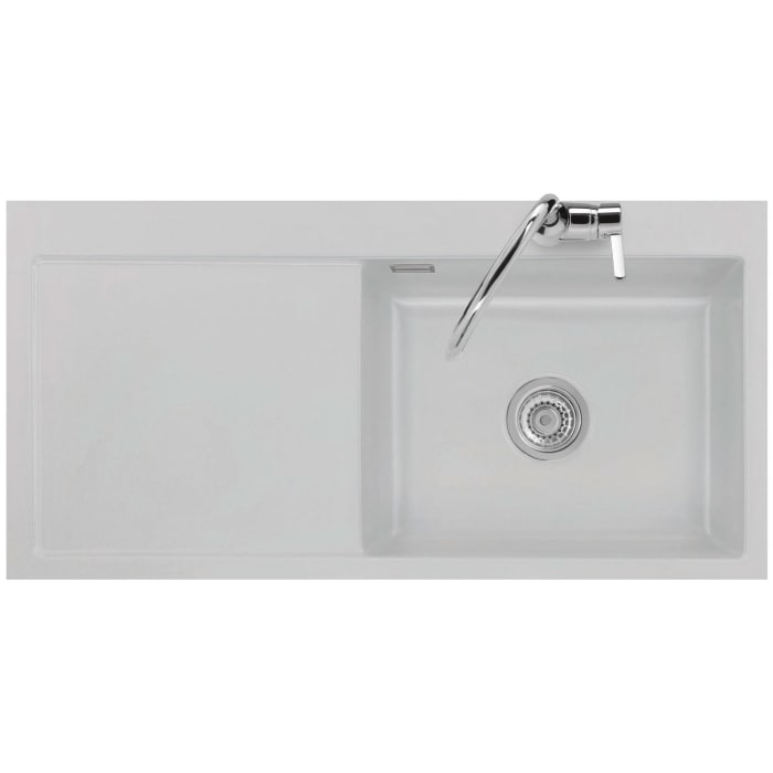 Systemceram Keradomo Mera 100 SL/ F Spüle rechts für flächenbündigen Einbau mit Handbetätigung, inkl. Armaturbohrung