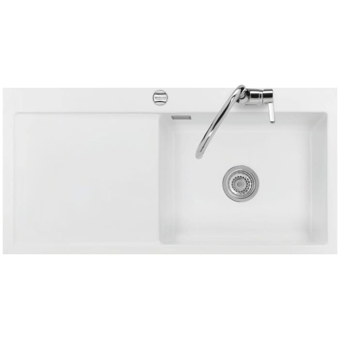 Systemceram Keradomo Mera 100 SL/ F Spüle rechts für flächenbündigen Einbau mit Excenterbetätigung, inkl. Armaturbohrung