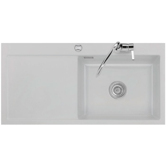 Systemceram Keradomo Mera 100 SL/ F Spüle rechts für flächenbündigen Einbau mit Excenterbetätigung, inkl. Armaturbohrung