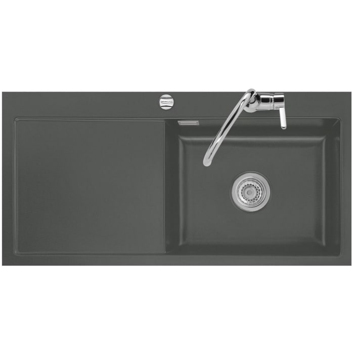 Systemceram Keradomo Mera 100 SL/ F Spüle rechts für flächenbündigen Einbau mit Excenterbetätigung, inkl. Armaturbohrung