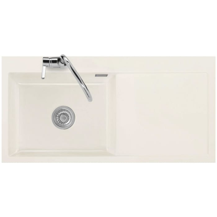 Systemceram Keradomo Mera 100 SL/ F Spüle links für flächenbündigen Einbau mit Handbetätigung, inkl. Armaturbohrung