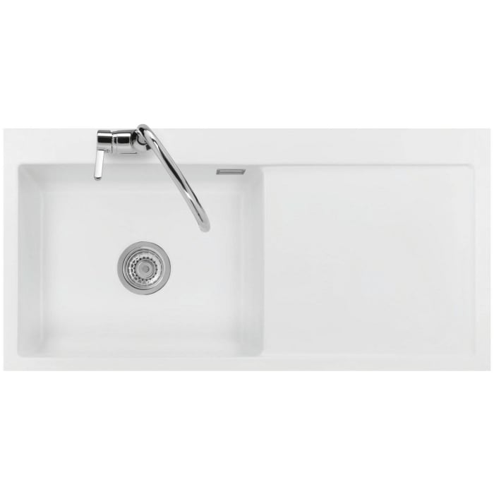 Systemceram Keradomo Mera 100 SL/ F Spüle links für flächenbündigen Einbau mit Handbetätigung, inkl. Armaturbohrung