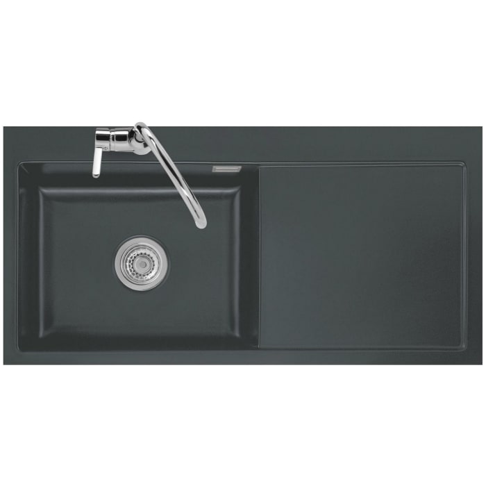 Systemceram Keradomo Mera 100 SL/ F Spüle links für flächenbündigen Einbau mit Handbetätigung, inkl. Armaturbohrung