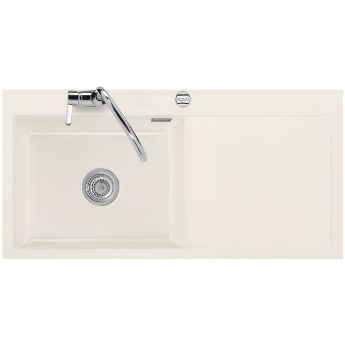 Systemceram Keradomo Mera 100 SL/ F Spüle links für flächenbündigen Einbau mit Excenterbetätigung, inkl. Armaturbohrung