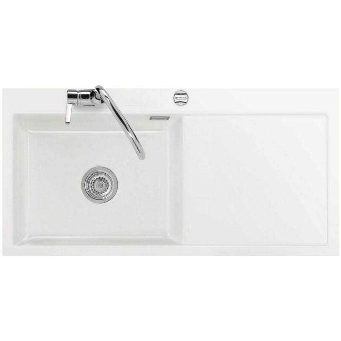 Systemceram Keradomo Mera 100 SL/ F Spüle links für flächenbündigen Einbau mit Excenterbetätigung, inkl. Armaturbohrung