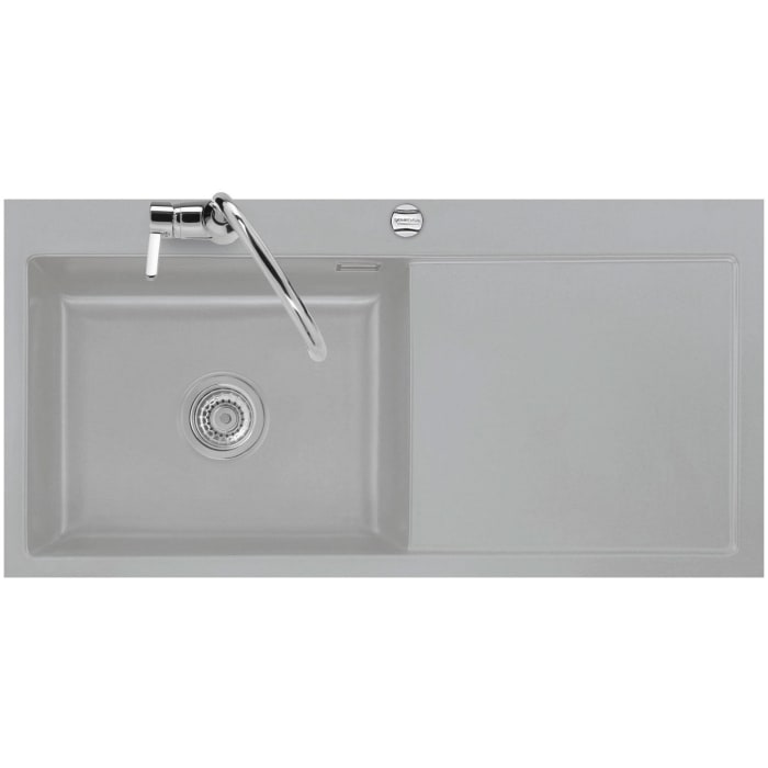 Systemceram Keradomo Mera 100 SL/ F Spüle links für flächenbündigen Einbau mit Excenterbetätigung, inkl. Armaturbohrung