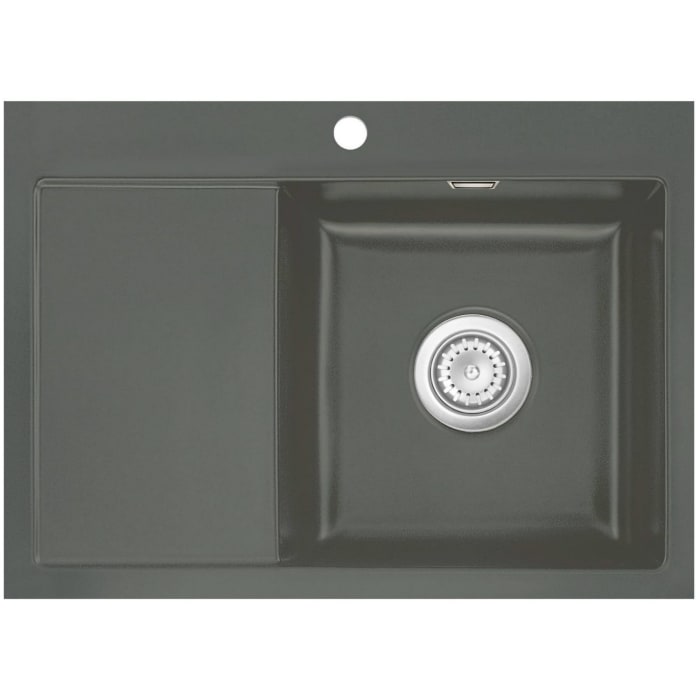 Systemceram Keradomo Mera 70 F Spüle rechts für flächenbündigen Einbau mit Handbetätigung, inkl. Armaturbohrung