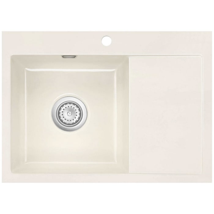 Systemceram Keradomo Mera 70 F Spüle links für flächenbündigen Einbau mit Handbetätigung, inkl. Armaturbohrung