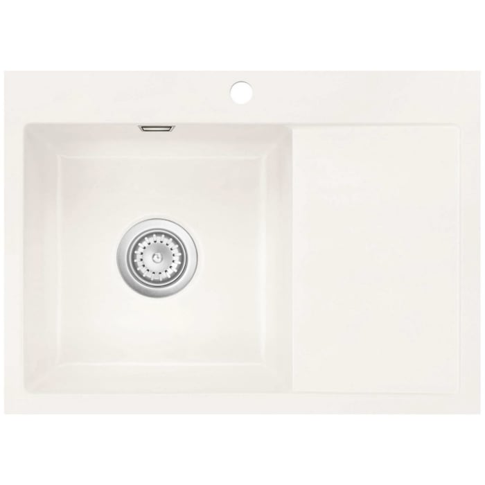 Systemceram Keradomo Mera 70 F Spüle links für flächenbündigen Einbau mit Handbetätigung, inkl. Armaturbohrung