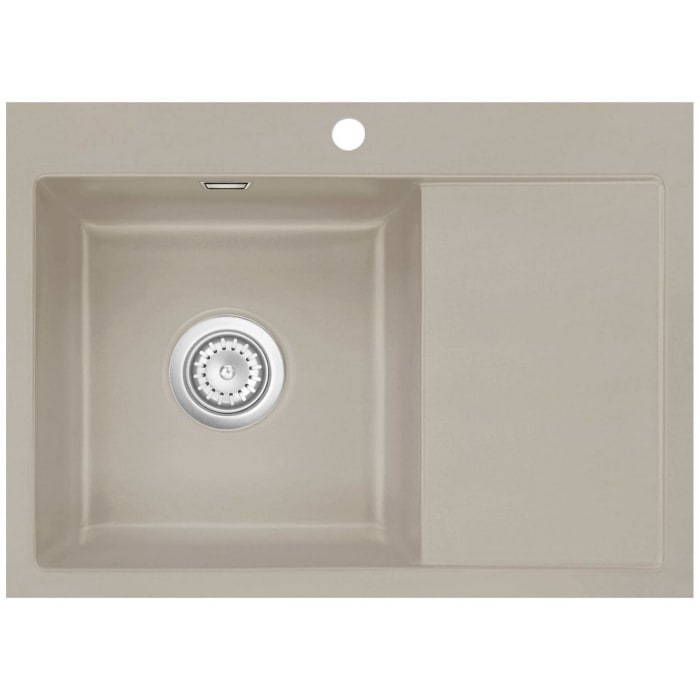 Systemceram Keradomo Mera 70 F Spüle links für flächenbündigen Einbau mit Handbetätigung, inkl. Armaturbohrung