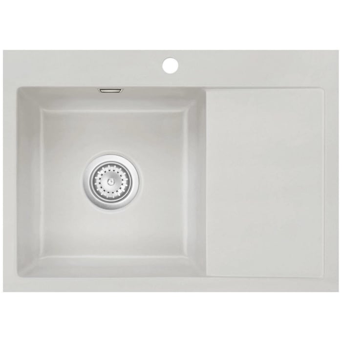 Systemceram Keradomo Mera 70 F Spüle links für flächenbündigen Einbau mit Handbetätigung, inkl. Armaturbohrung