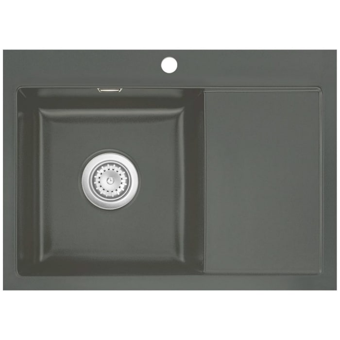 Systemceram Keradomo Mera 70 F Spüle links für flächenbündigen Einbau mit Handbetätigung, inkl. Armaturbohrung