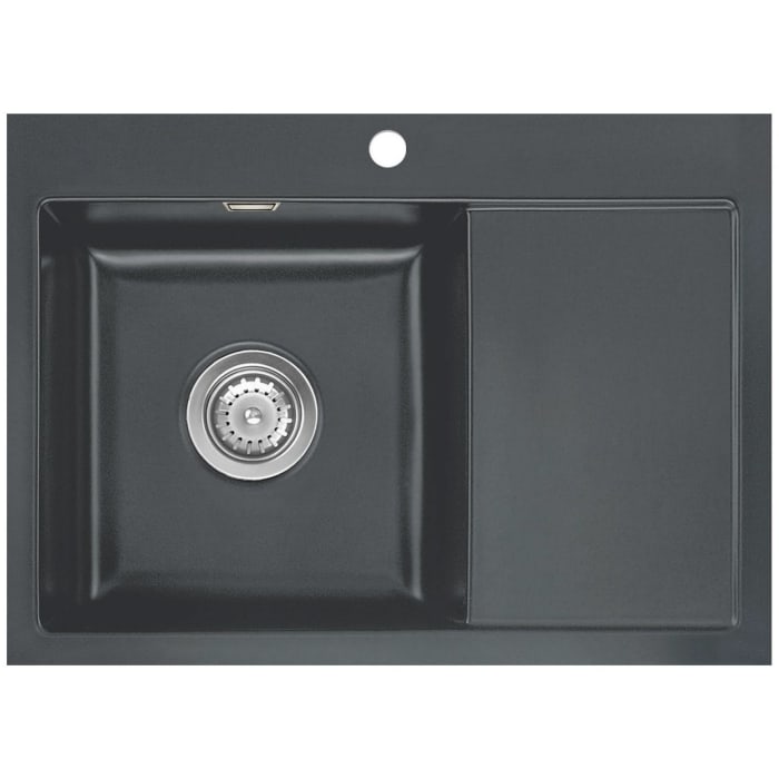 Systemceram Keradomo Mera 70 F Spüle links für flächenbündigen Einbau mit Handbetätigung, inkl. Armaturbohrung