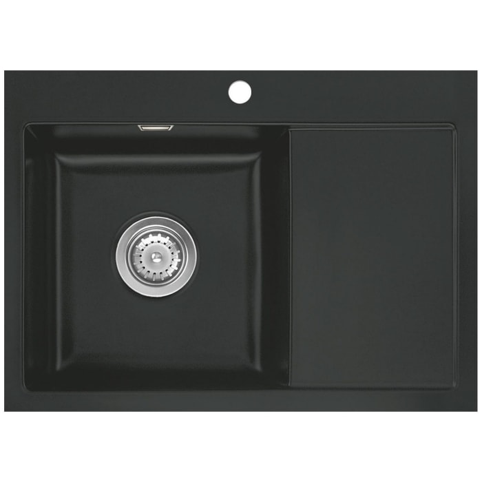 Systemceram Keradomo Mera 70 F Spüle links für flächenbündigen Einbau mit Excenterbetätigung, inkl. Armaturbohrung