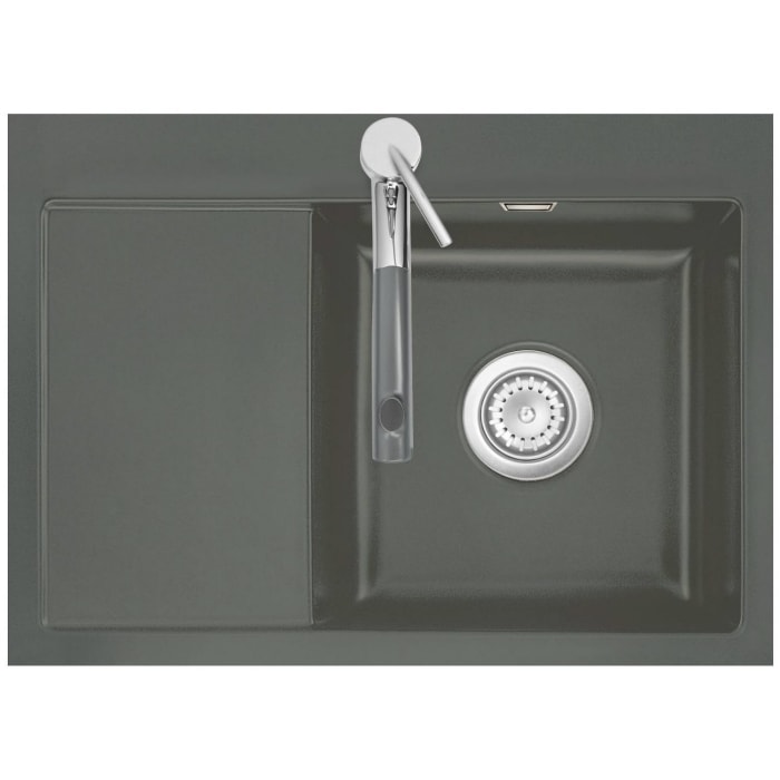 Systemceram Keradomo Mera 70 F Spüle rechts für flächenbündigen Einbau mit Handbetätigung, inkl. Armaturbohrung