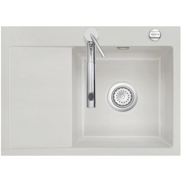 Systemceram Keradomo Mera 70 F Spüle rechts für flächenbündigen Einbau mit Excenterbetätigung, inkl. Armaturbohrung