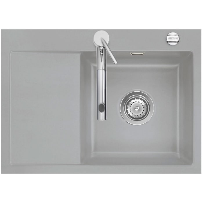 Systemceram Keradomo Mera 70 F Spüle rechts für flächenbündigen Einbau mit Excenterbetätigung, inkl. Armaturbohrung