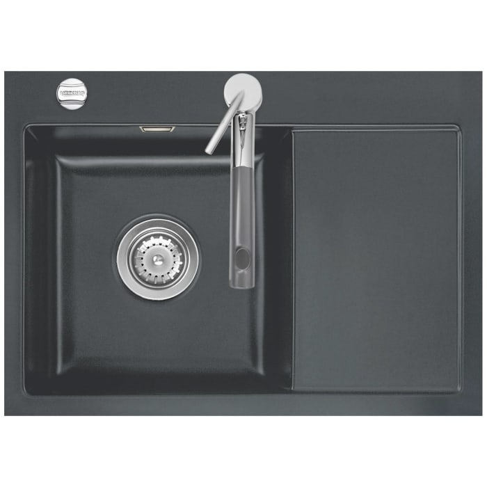 Systemceram Keradomo Mera 70 F Spüle links für flächenbündigen Einbau mit Excenterbetätigung, inkl. Armaturbohrung