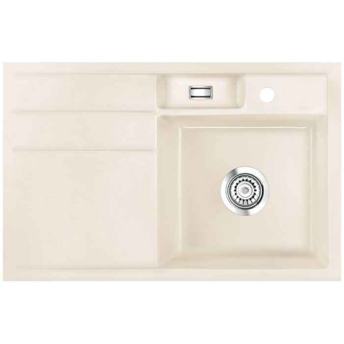 Systemceram Keradomo Bela 78 F Spüle rechts für flächenbündigen Einbau mit Handbetätigung, inkl. Armaturbohrung