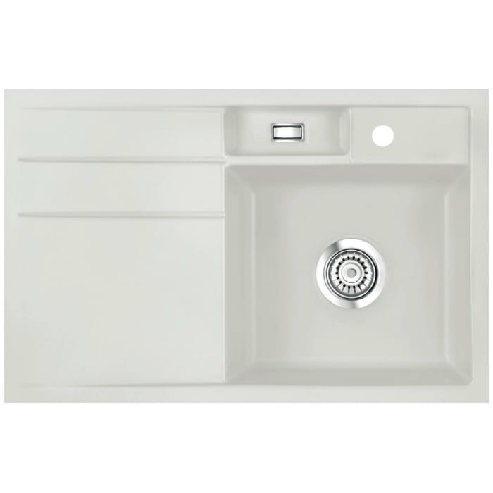 Systemceram Keradomo Bela 78 F Spüle rechts für flächenbündigen Einbau mit Handbetätigung, inkl. Armaturbohrung