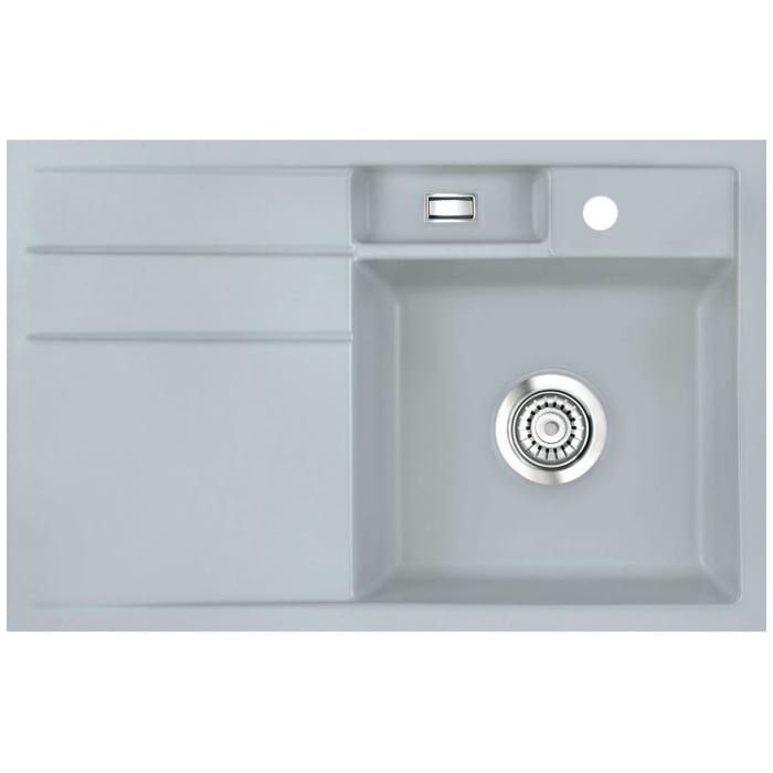 Systemceram Keradomo Bela 78 F Spüle rechts für flächenbündigen Einbau mit Handbetätigung, inkl. Armaturbohrung