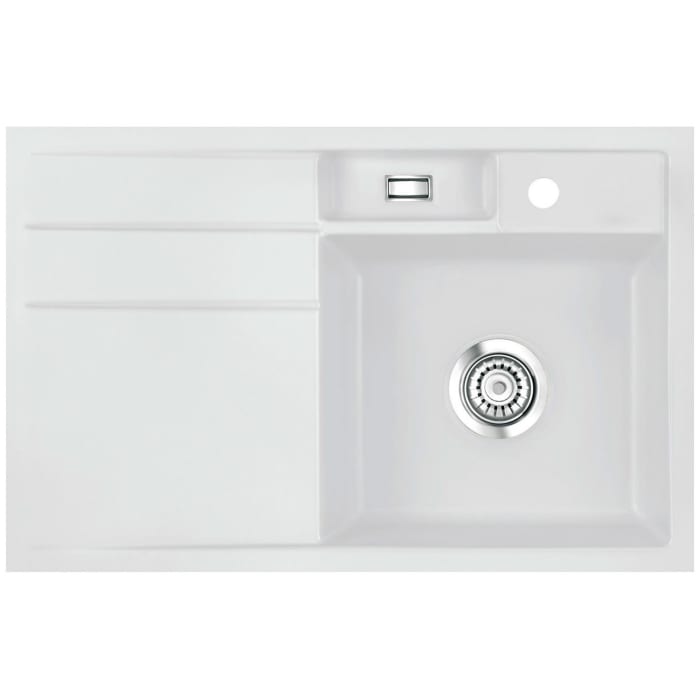 Systemceram Keradomo Bela 78 F Spüle rechts für flächenbündigen Einbau mit Excenterbetätigung, inkl. Armaturbohrung