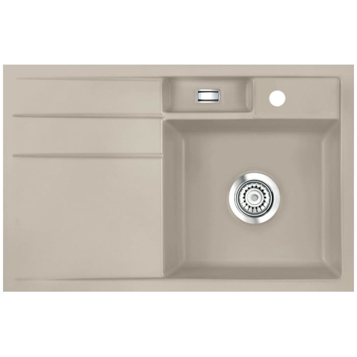 Systemceram Keradomo Bela 78 F Spüle rechts für flächenbündigen Einbau mit Excenterbetätigung, inkl. Armaturbohrung