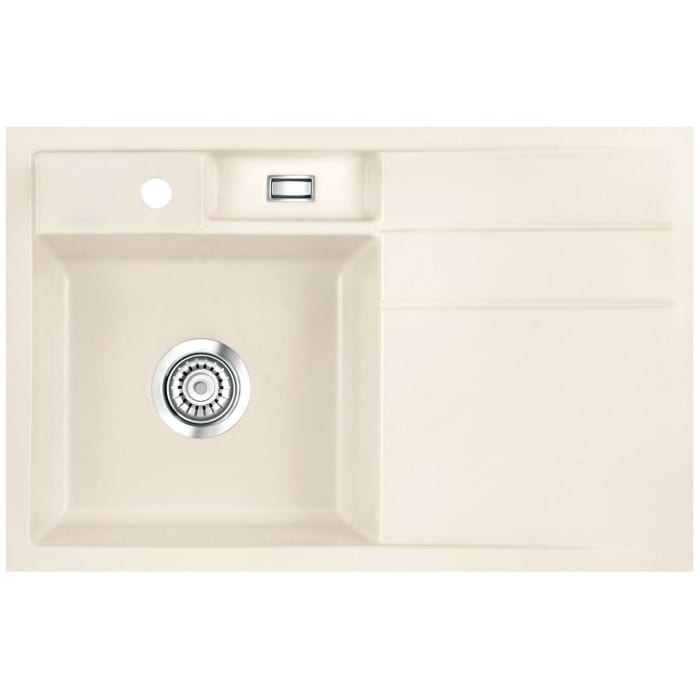 Systemceram Keradomo Bela 78 F Spüle links für flächenbündigen Einbau mit Handbetätigung, inkl. Armaturbohrung