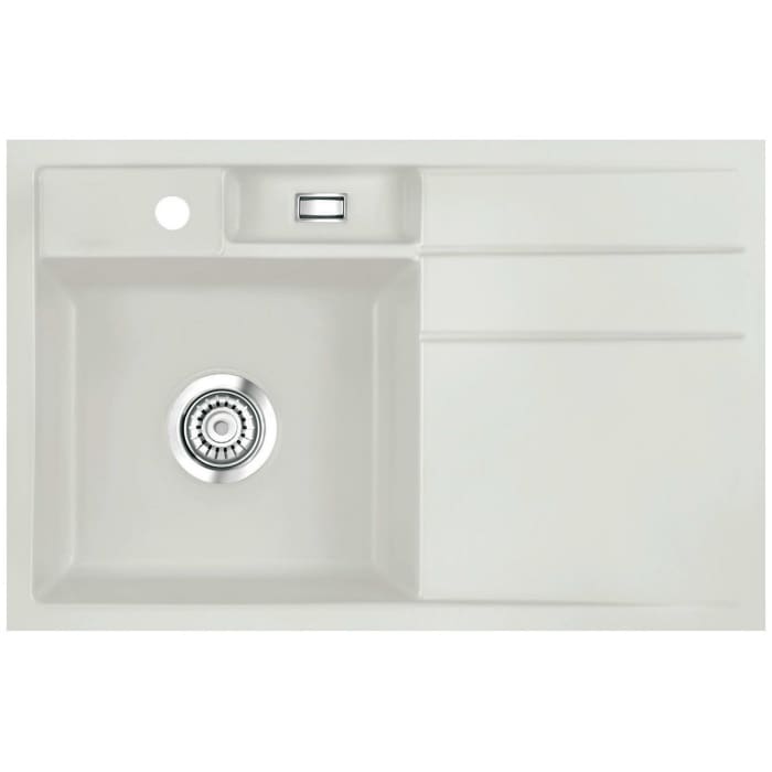 Systemceram Keradomo Bela 78 F Spüle links für flächenbündigen Einbau mit Handbetätigung, inkl. Armaturbohrung