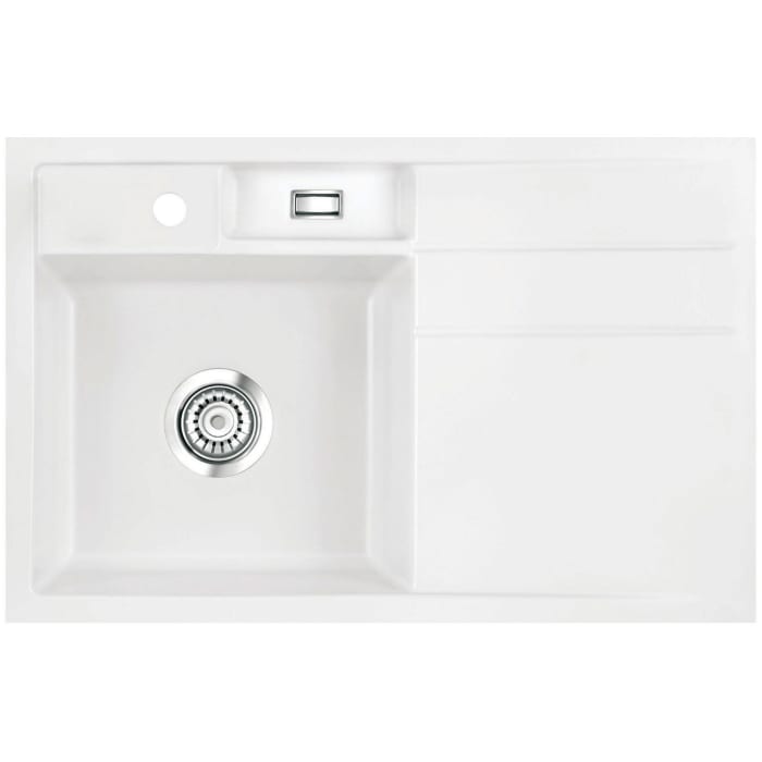 Systemceram Keradomo Bela 78 F Spüle links für flächenbündigen Einbau mit Excenterbetätigung, inkl. Armaturbohrung