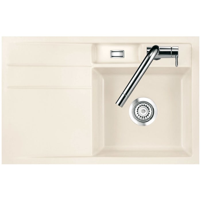 Systemceram Keradomo Bela 78 F Spüle rechts für flächenbündigen Einbau mit Handbetätigung, inkl. Armaturbohrung