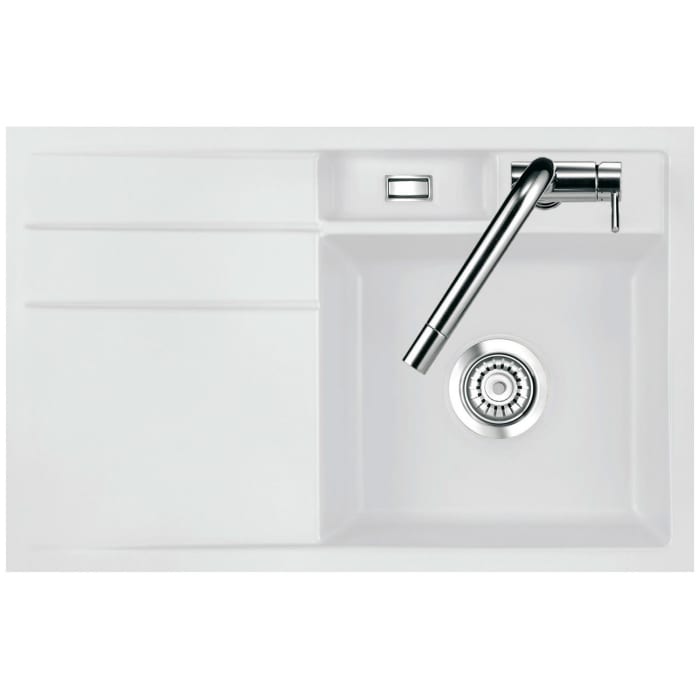 Systemceram Keradomo Bela 78 F Spüle rechts für flächenbündigen Einbau mit Handbetätigung, inkl. Armaturbohrung