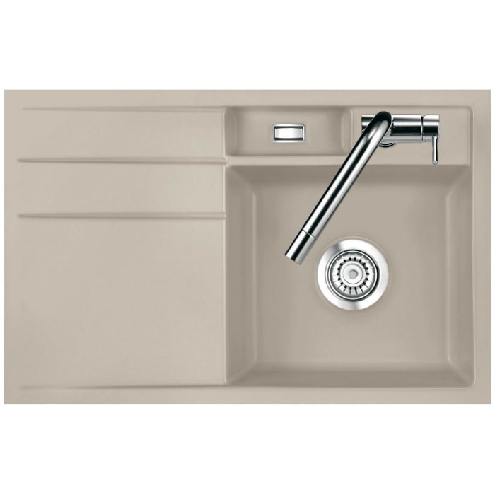 Systemceram Keradomo Bela 78 F Spüle rechts für flächenbündigen Einbau mit Handbetätigung, inkl. Armaturbohrung