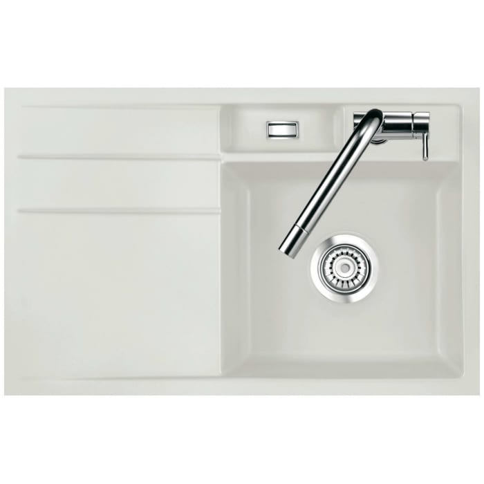 Systemceram Keradomo Bela 78 F Spüle rechts für flächenbündigen Einbau mit Handbetätigung, inkl. Armaturbohrung