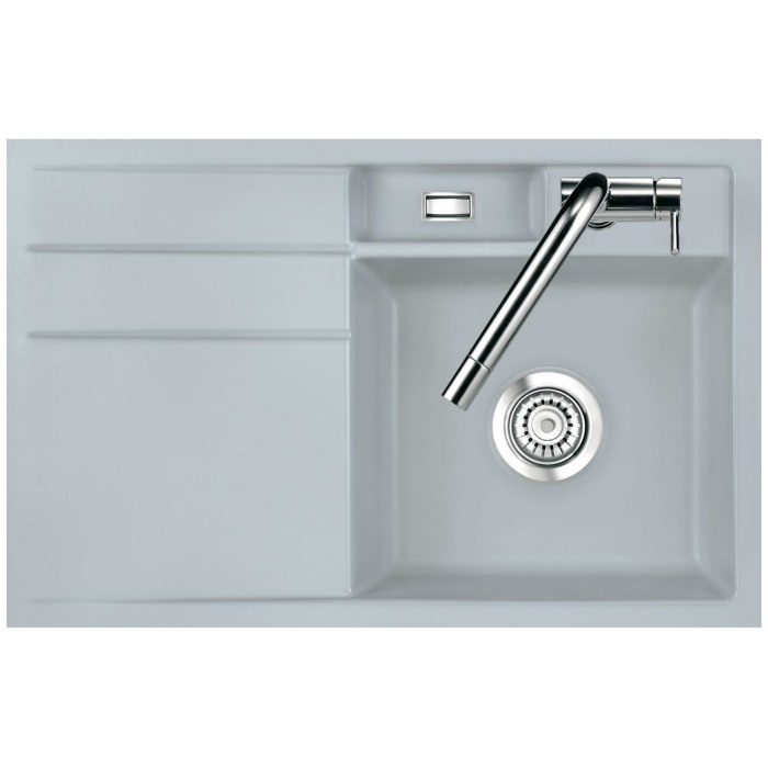 Systemceram Keradomo Bela 78 F Spüle rechts für flächenbündigen Einbau mit Handbetätigung, inkl. Armaturbohrung