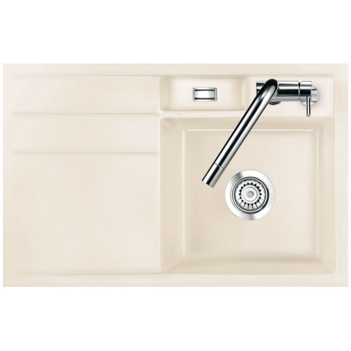 Systemceram Keradomo Bela 78 F Spüle rechts für flächenbündigen Einbau mit Excenterbetätigung, inkl. Armaturbohrung