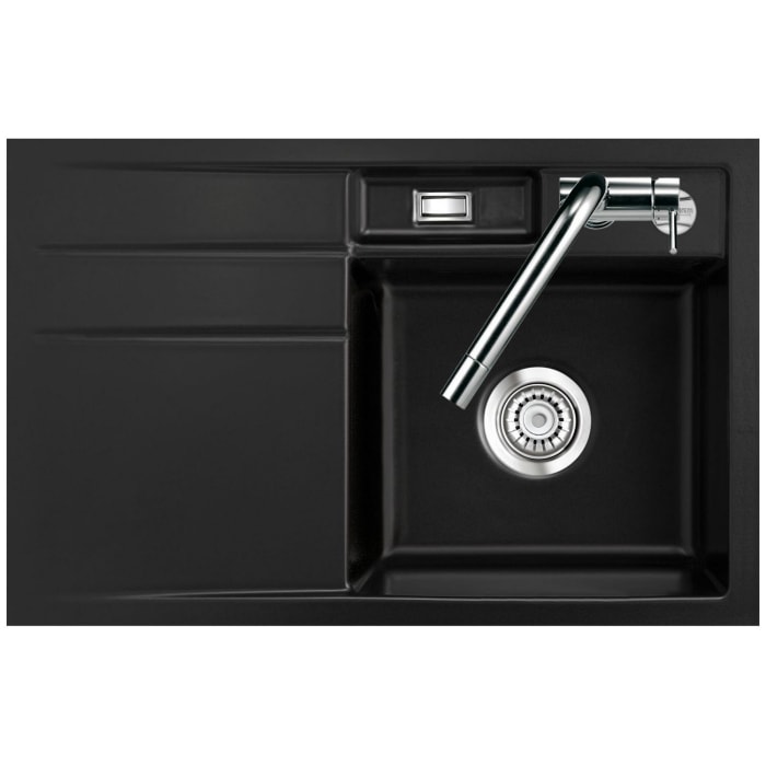 Systemceram Keradomo Bela 78 F Spüle rechts für flächenbündigen Einbau mit Excenterbetätigung, inkl. Armaturbohrung