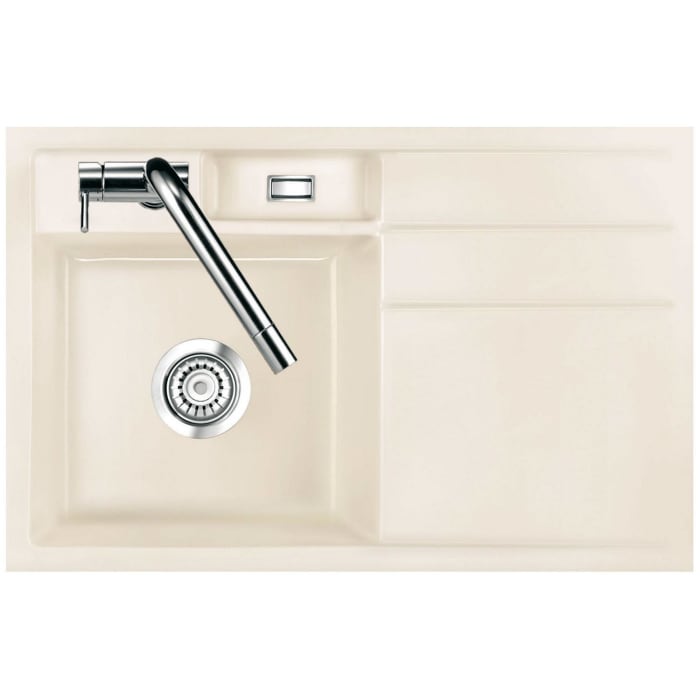 Systemceram Keradomo Bela 78 F Spüle links für flächenbündigen Einbau mit Handbetätigung, inkl. Armaturbohrung