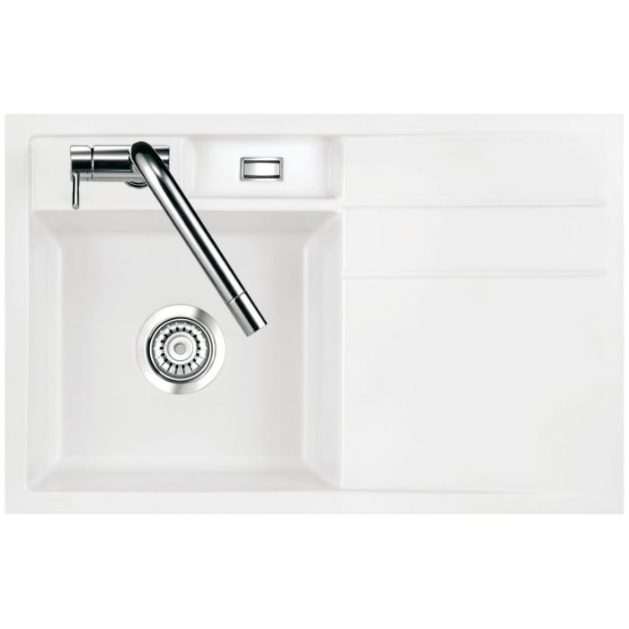 Systemceram Keradomo Bela 78 F Spüle links für flächenbündigen Einbau mit Handbetätigung, inkl. Armaturbohrung