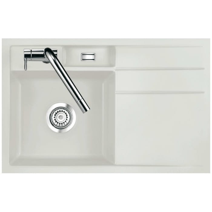 Systemceram Keradomo Bela 78 F Spüle links für flächenbündigen Einbau mit Handbetätigung, inkl. Armaturbohrung