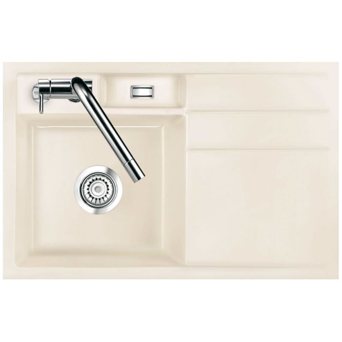 Systemceram Keradomo Bela 78 F Spüle links für flächenbündigen Einbau mit Excenterbetätigung, inkl. Armaturbohrung