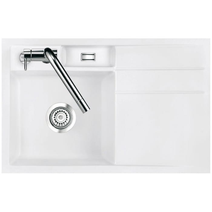 Systemceram Keradomo Bela 78 F Spüle links für flächenbündigen Einbau mit Excenterbetätigung, inkl. Armaturbohrung