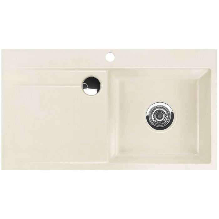 Systemceram Keradomo Stema 90 F Spüle rechts für flächenbündigen Einbau mit Excenterbetätigung, inkl. Armaturbohrung