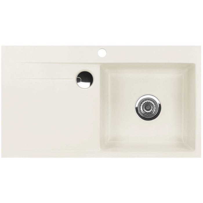 Systemceram Keradomo Stema 90 F Spüle rechts für flächenbündigen Einbau mit Excenterbetätigung, inkl. Armaturbohrung