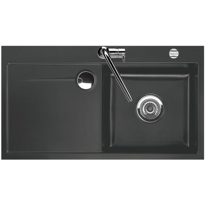 Systemceram Keradomo Stema 90 F Spüle rechts für flächenbündigen Einbau mit Excenterbetätigung, inkl. Armaturbohrung