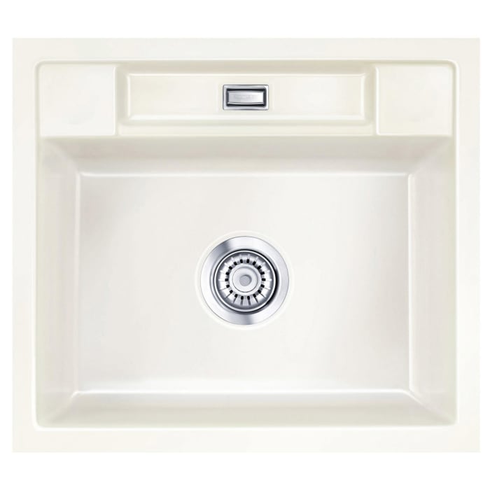 Systemceram Keradomo Bela 57 F Spüle für flächenbündigen Einbau mit Excenterbetätigung, ohne Hahnlochbohrung