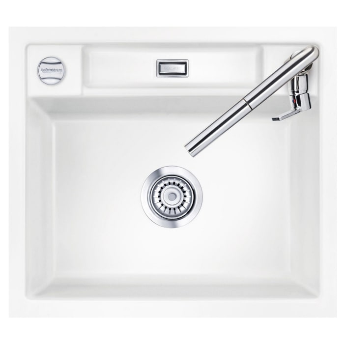 Systemceram Keradomo Bela 57 F Spüle für flächenbündigen Einbau mit Excenterbetätigung, ohne Hahnlochbohrung