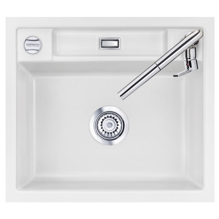 Systemceram Keradomo Bela 57 F Spüle für flächenbündigen Einbau mit Excenterbetätigung, ohne Hahnlochbohrung