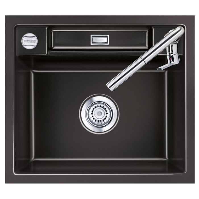 Systemceram Keradomo Bela 57 F Spüle für flächenbündigen Einbau mit Excenterbetätigung, ohne Hahnlochbohrung